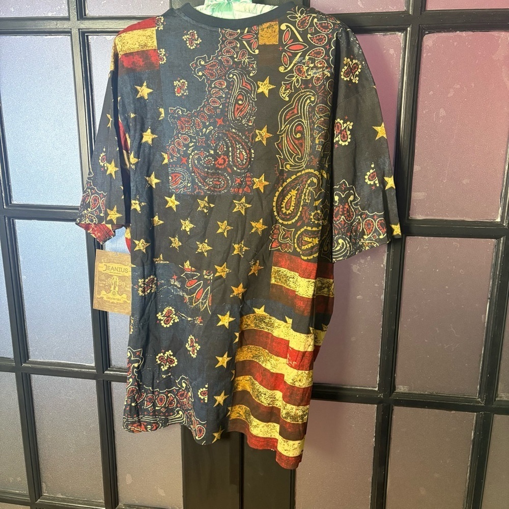Akademiks Jeanius XL Y2K Oversized Flag Paisley Graphic Tee Streetwear - Picture 5 of 9